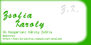 zsofia karoly business card